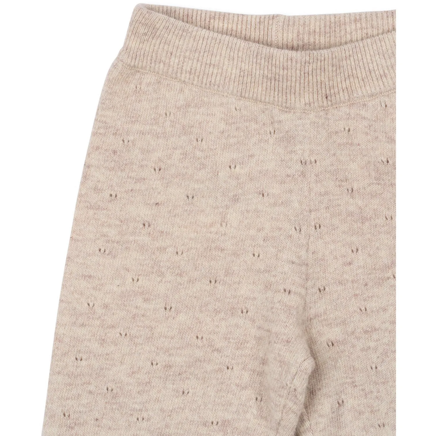 Konges Sljd Off White Melange Pointelle Mino Knit Pants
