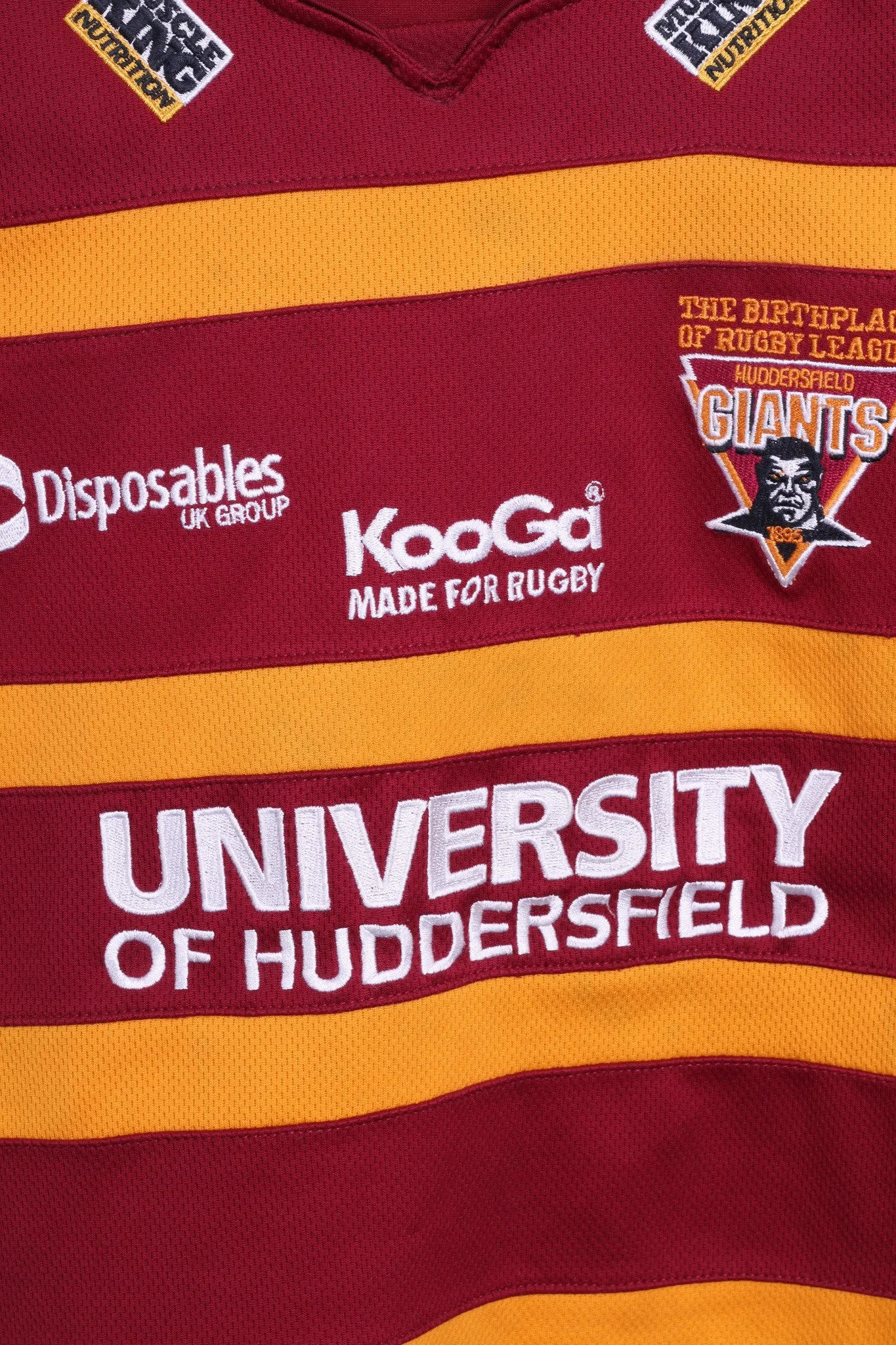 KooGa Giants Womens XS/S Rugby Shirt Maroon Orange Top Sport