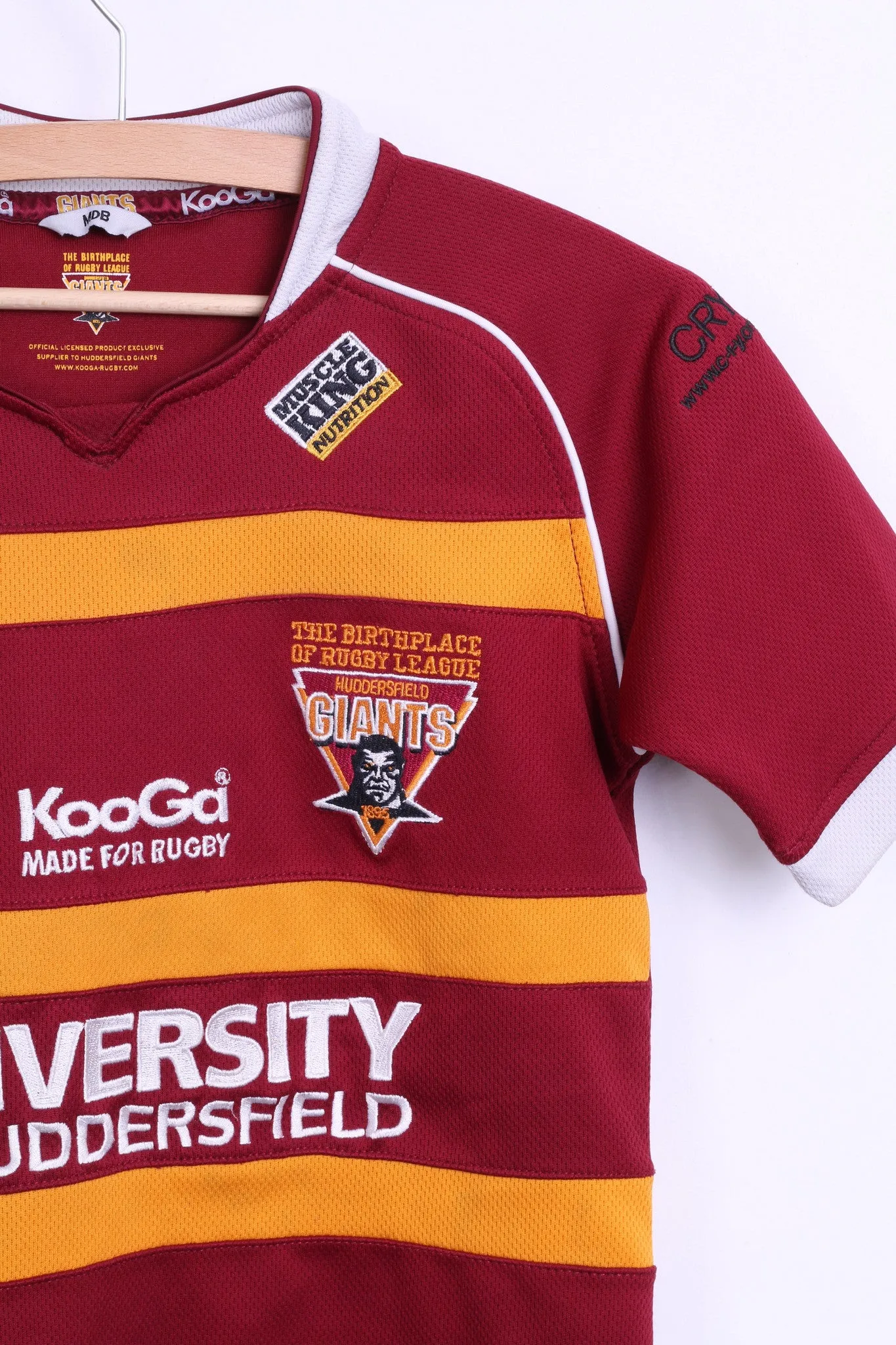 KooGa Giants Womens XS/S Rugby Shirt Maroon Orange Top Sport