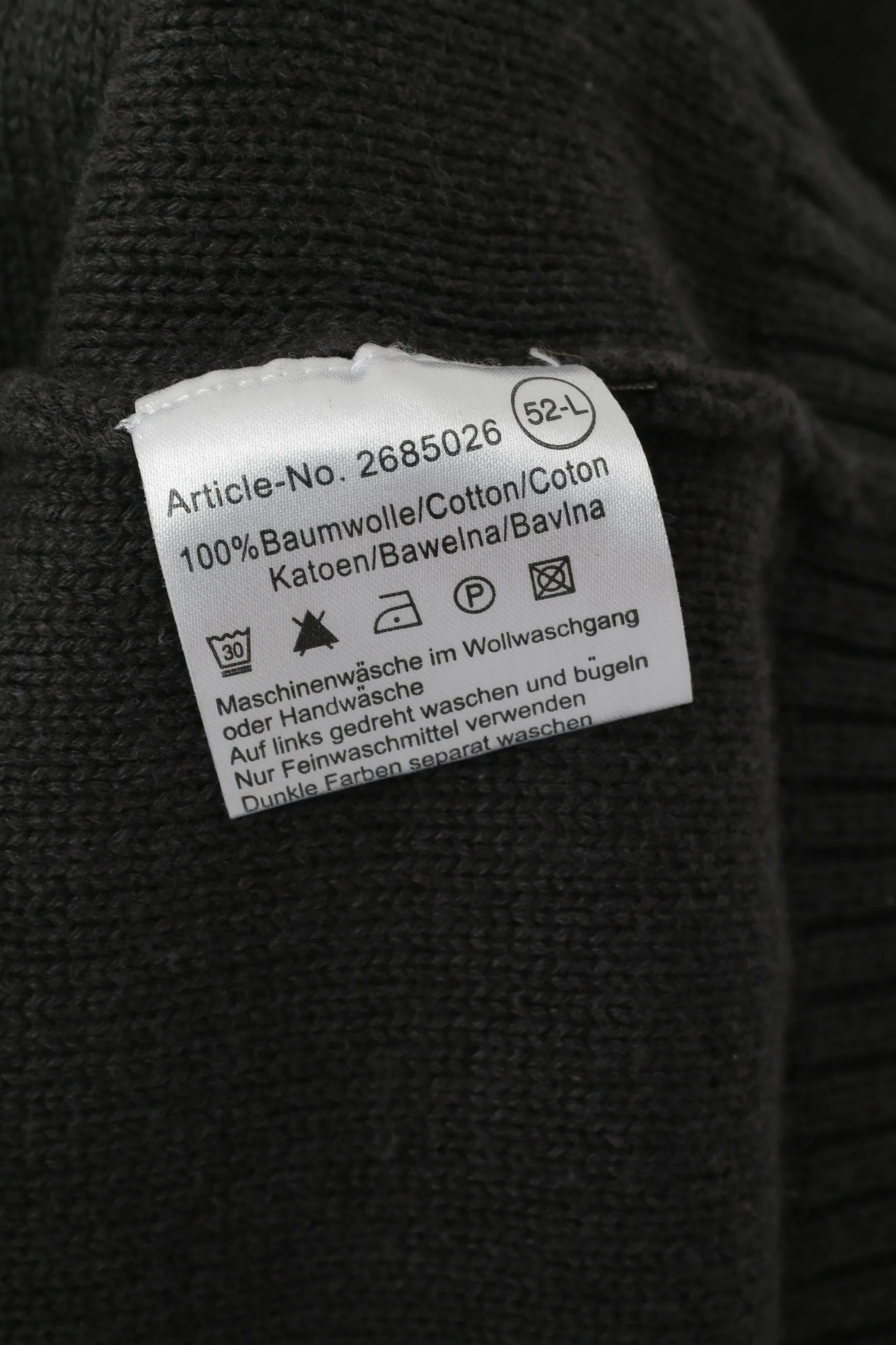 Lerros Men L Jumper Grey Cotton Crew Neck Deer Elk Isand National Park Sweater