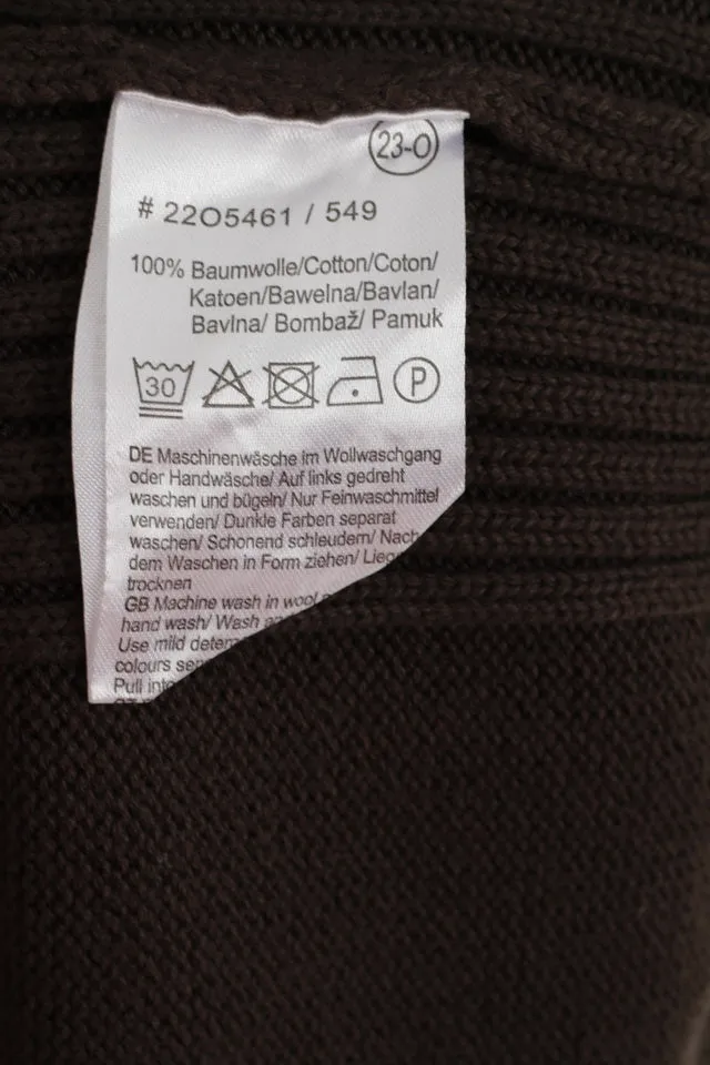 LERROS Mens L Jumper Brown Cotton Whistler Emroidered Zip Neck Sweater