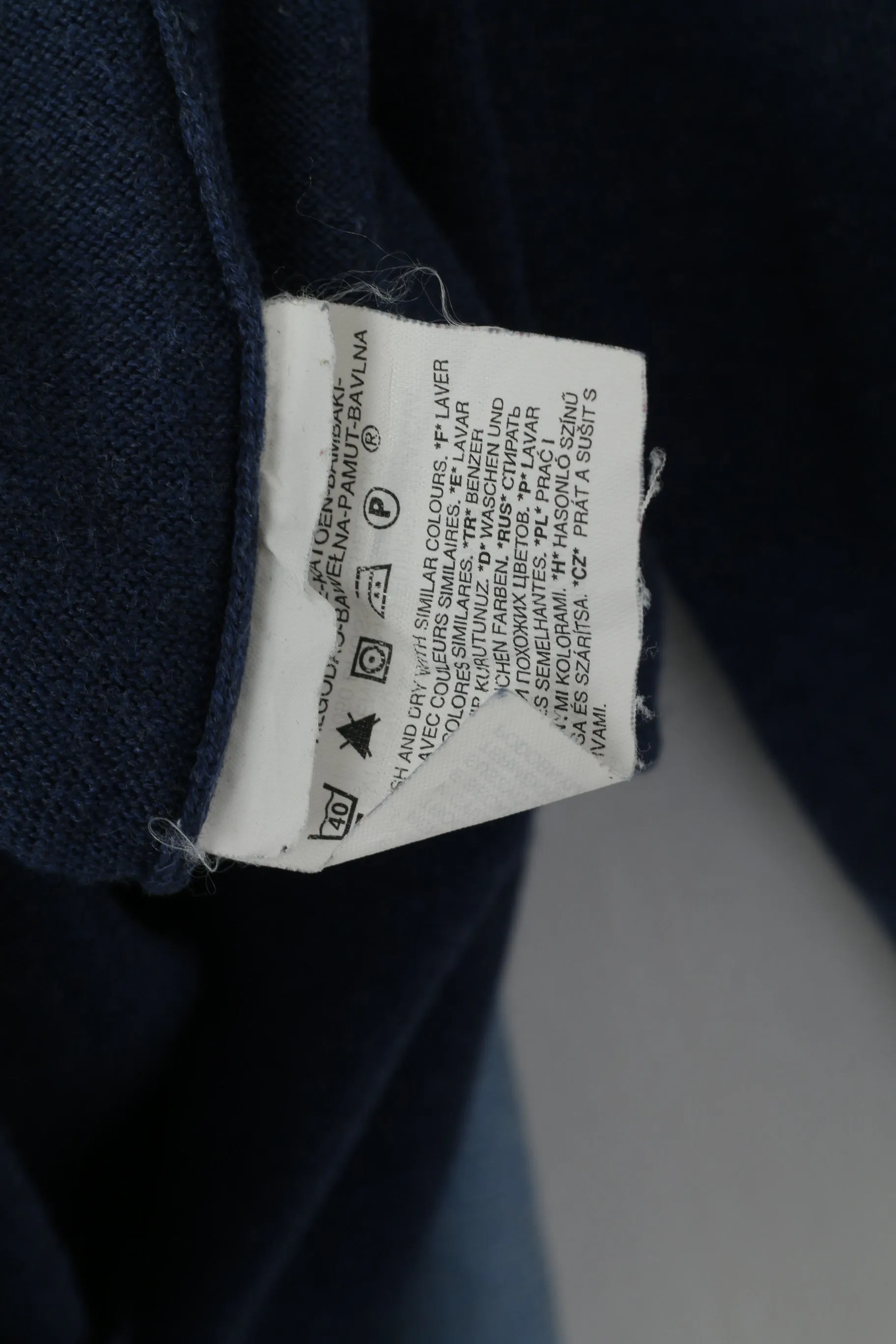Levi's Men XL (L) Jumper Navy Cotton Knit Full Zipper Lightweight Soft Sweater
