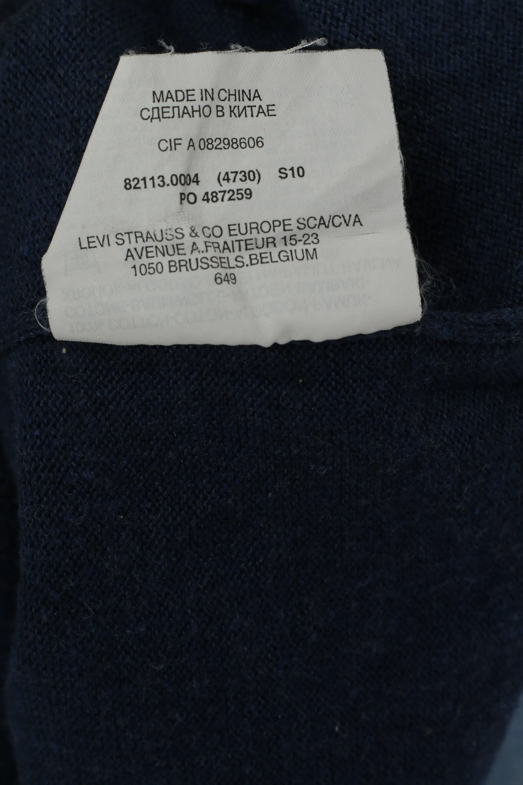 Levi's Men XL (L) Jumper Navy Cotton Knit Full Zipper Lightweight Soft Sweater