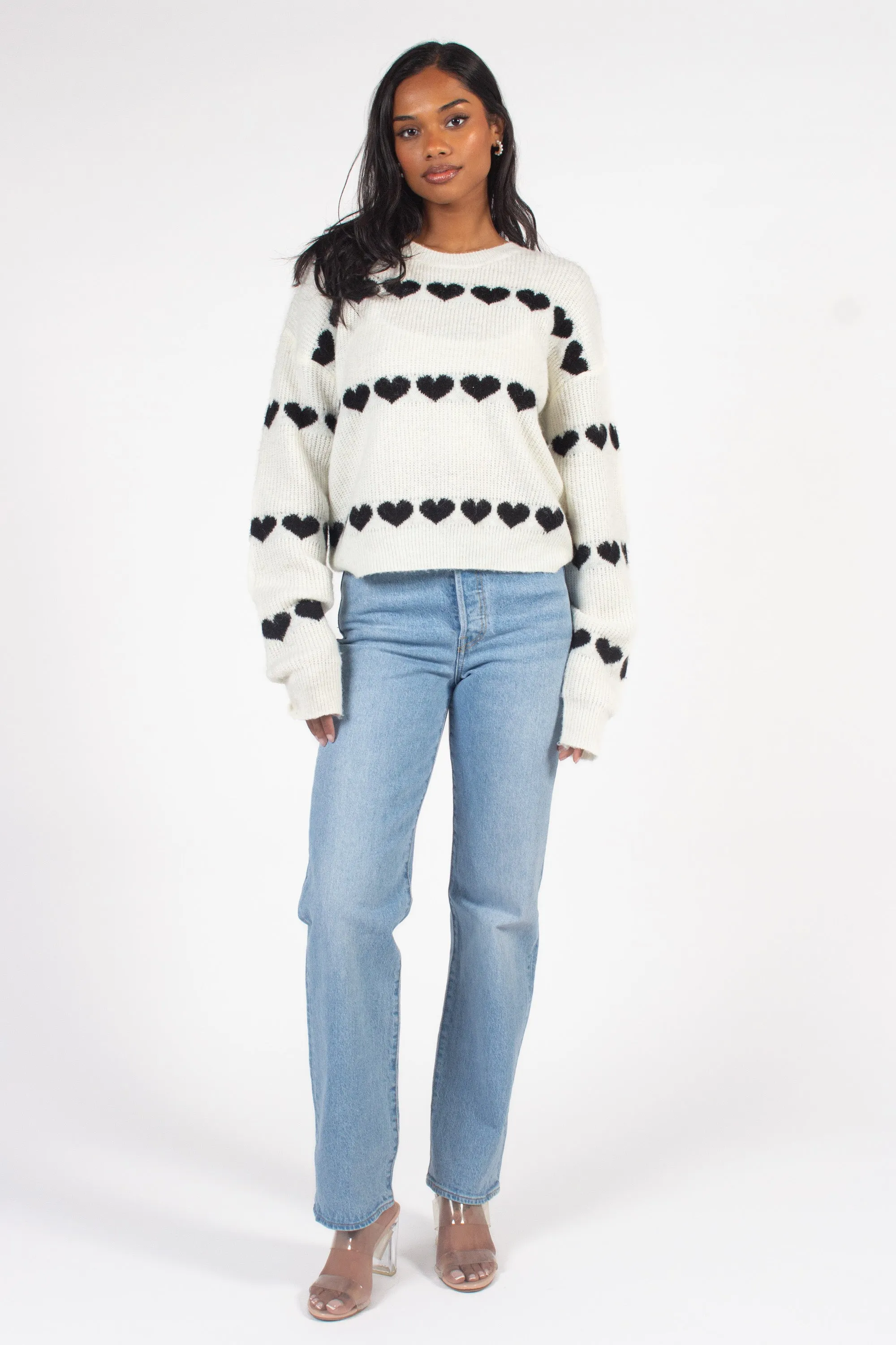Lilliana Heart Knit Sweater