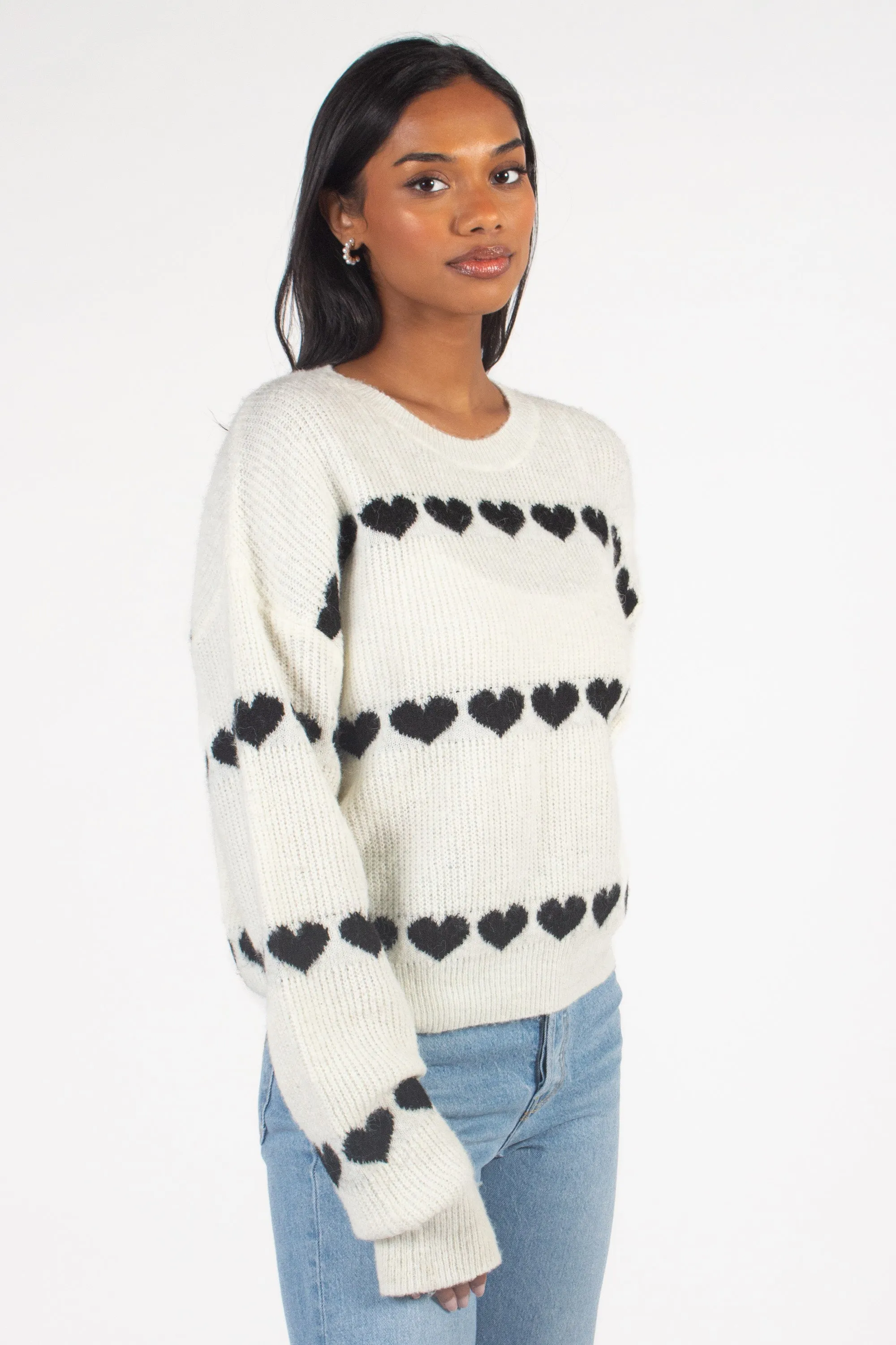 Lilliana Heart Knit Sweater