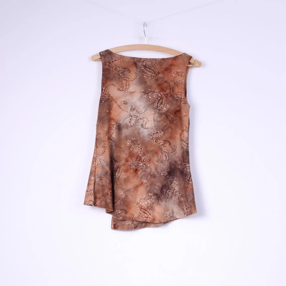 Lorsay Womens L Top V Neck Tie Dye Peach Sleeveless