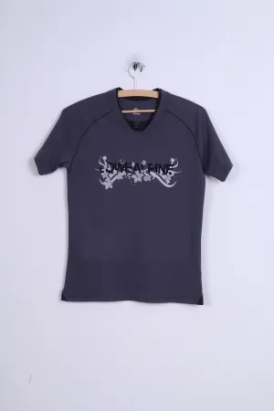 Lowe Alpine Womens M Shirt Grey Tourist Outdoor Top Graphic V Neck