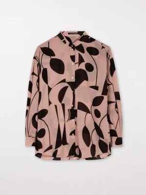 Luisa Cerano Two Tone Print Blouse Nude & Black