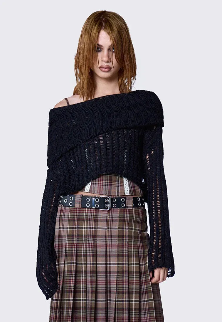 Minga London - Dexie Hooded Crop Black - Pullover