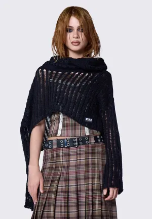 Minga London - Dexie Hooded Crop Black - Pullover