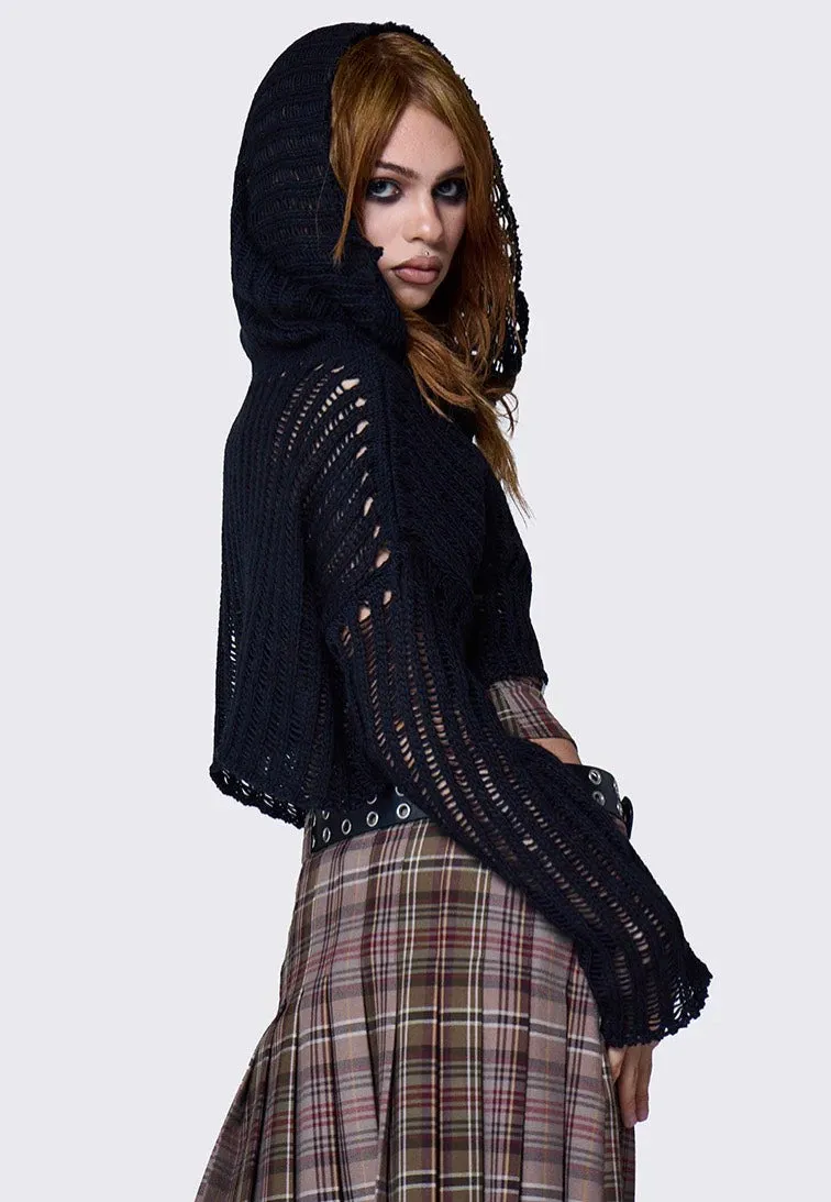 Minga London - Dexie Hooded Crop Black - Pullover