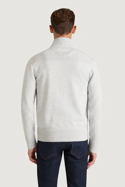 M.J. Bale - Perry Half Zip Jumpr - Light Grey Melange