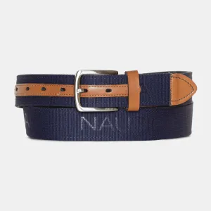 Nautica Mens Logo Embossed Belt