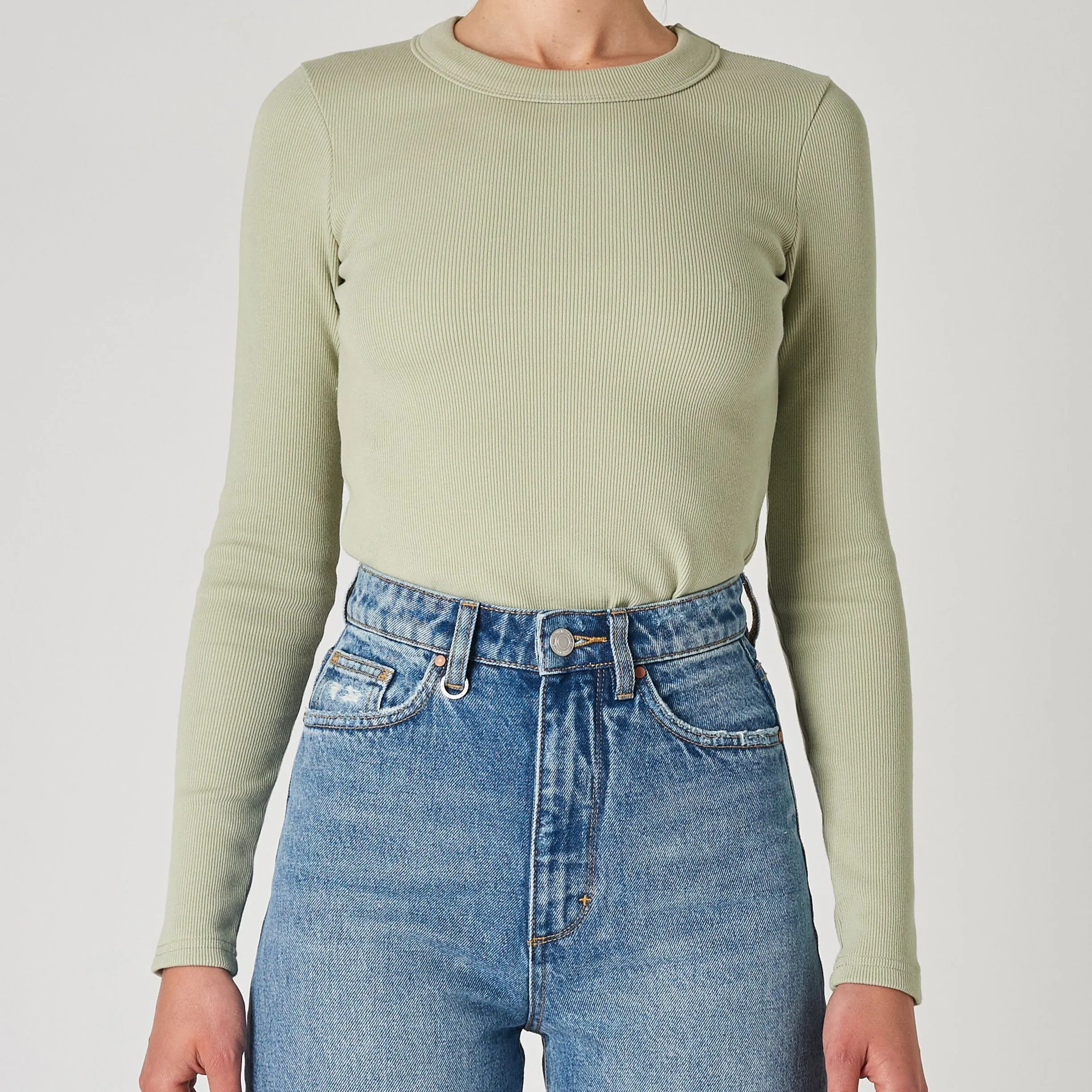 NEUW Womens Jonesy Long Sleeve Top - Sage