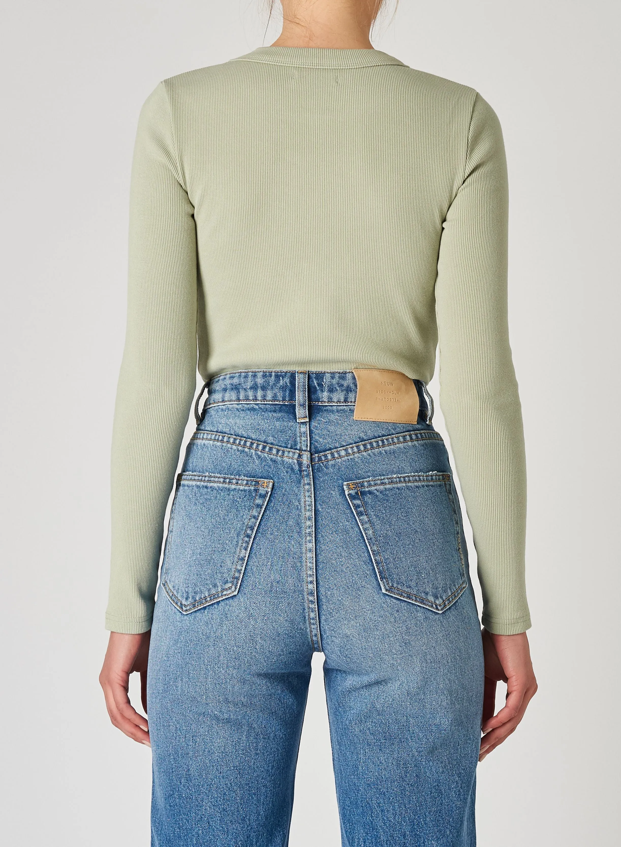 NEUW Womens Jonesy Long Sleeve Top - Sage