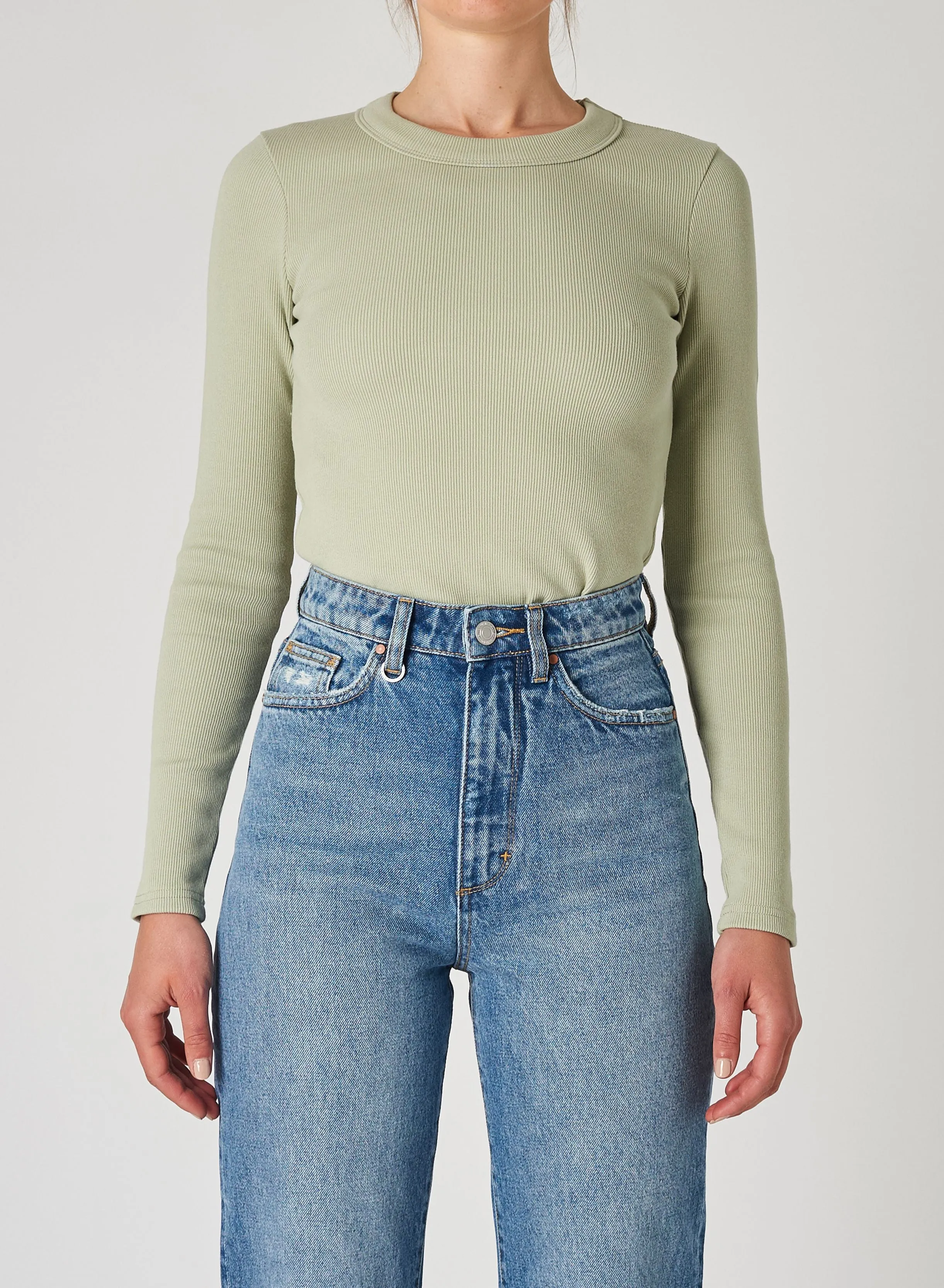 NEUW Womens Jonesy Long Sleeve Top - Sage