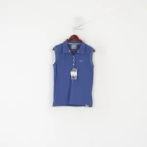 New Fila Academy Womens 16 XL Polo Shirt Blue Cotton Biella Italy Sport Top