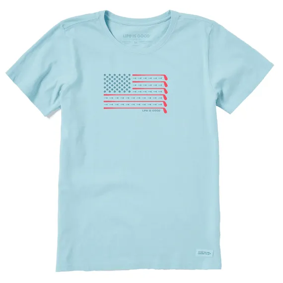 New Life Is Good Women's Crusher Tee Golf Flag in Blue  MSP$29.50