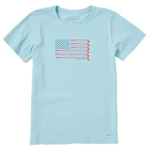 New Life Is Good Women's Crusher Tee Golf Flag in Blue  MSP$29.50