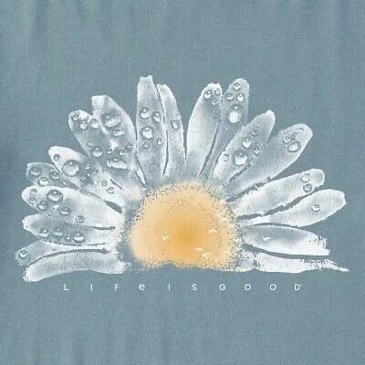 New Life is Good Women's Crusher Tee- Watercolor Daisy Size M
