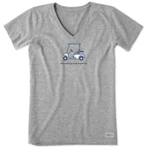 New Life is Good Women's Not Working From Anywhere Crusher Tee