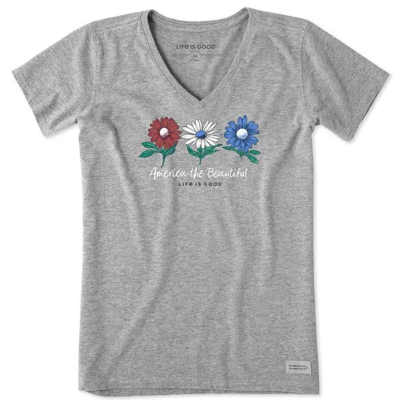 New Women's Life is Good Crusher Lite America the Beautiful Tee Size L