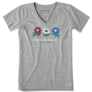 New Women's Life is Good Crusher Lite America the Beautiful Tee Size L