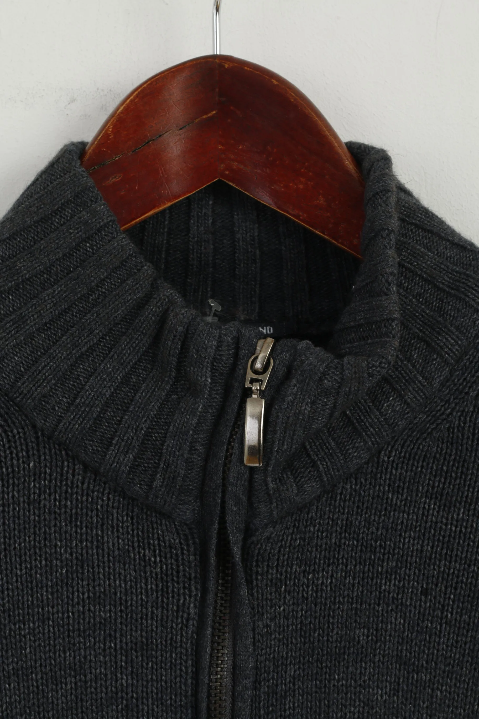 New Zealand Auckland Men M Jumper Grey Full Zipper Nylon Exclusive Sweater Top