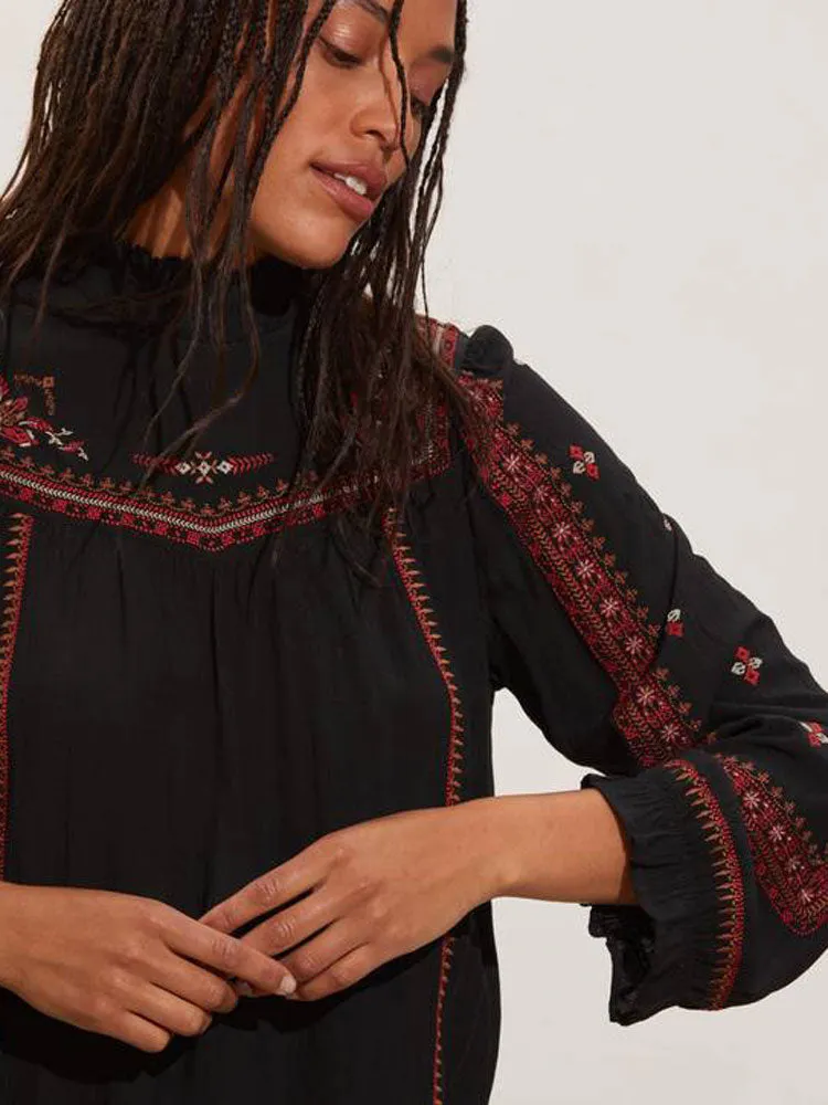 Odd Molly Wanda Blouse Almost Black