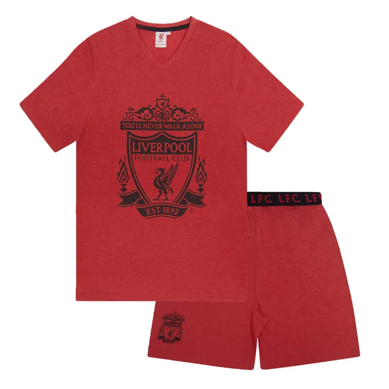 Official Liverpool FC Mens Shorts & Tee Pyjama Set