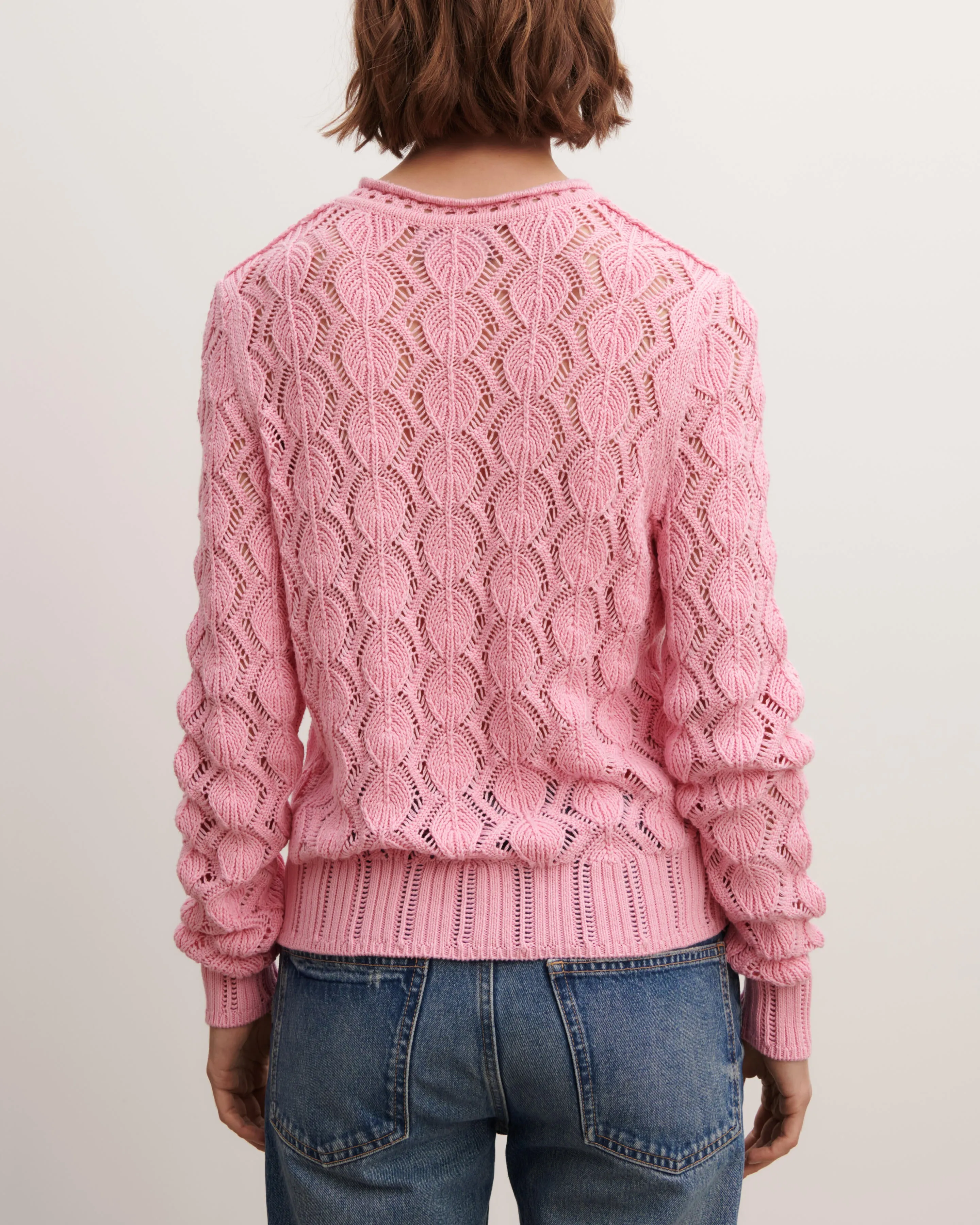 Openwork round neck pullover Eric Bompard