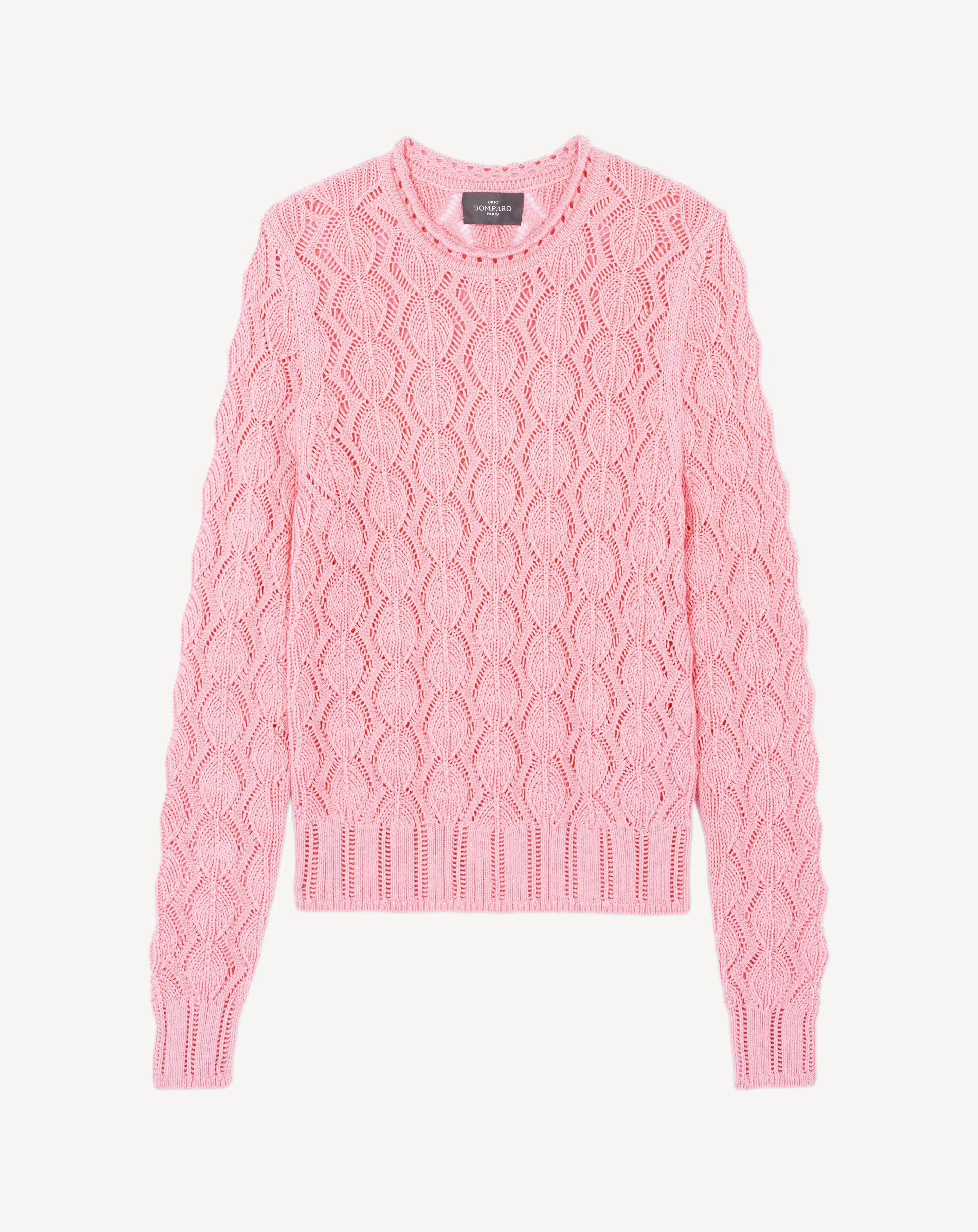 Openwork round neck pullover Eric Bompard