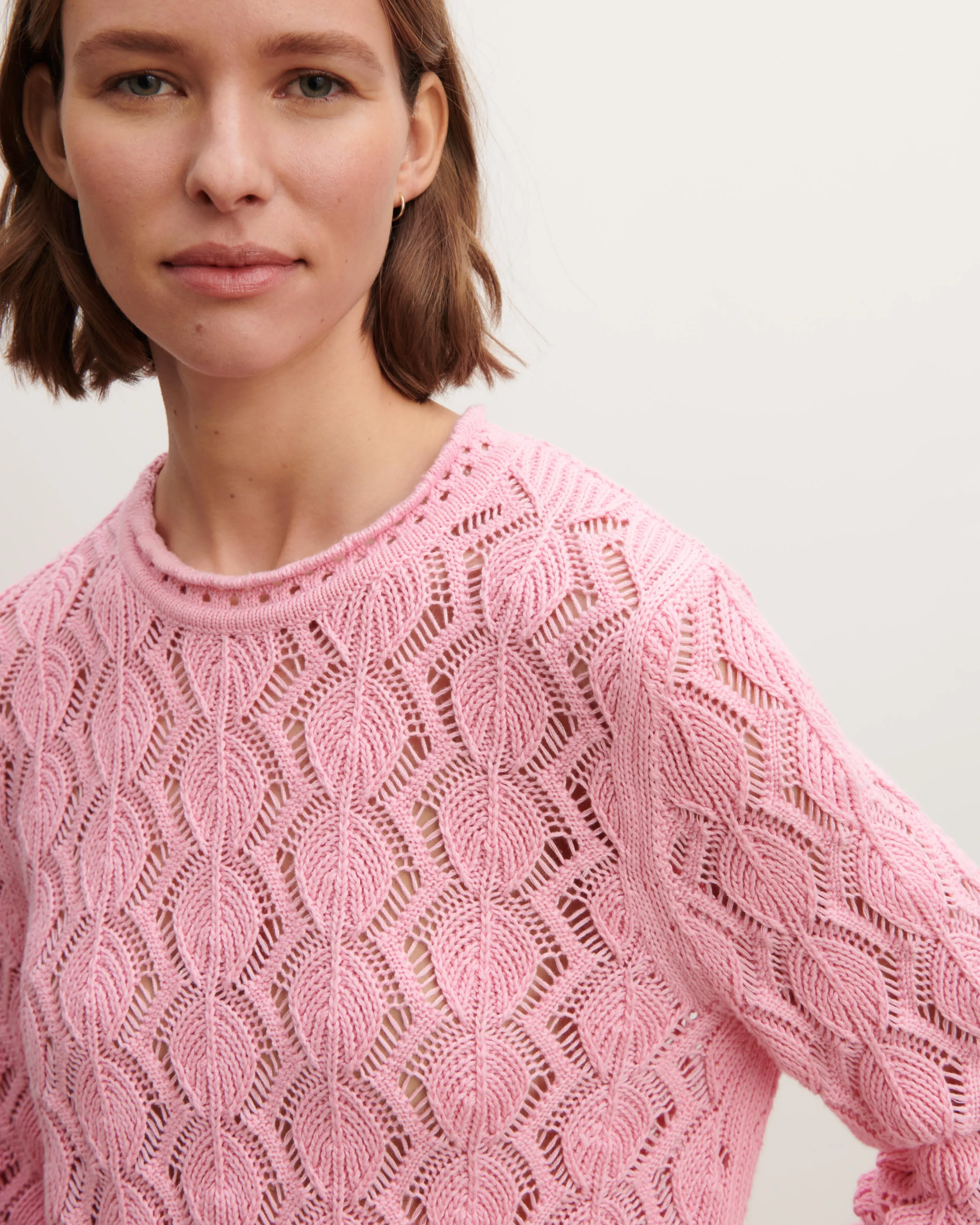 Openwork round neck pullover Eric Bompard