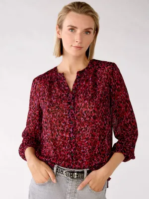 Oui Printed Blouse Pink