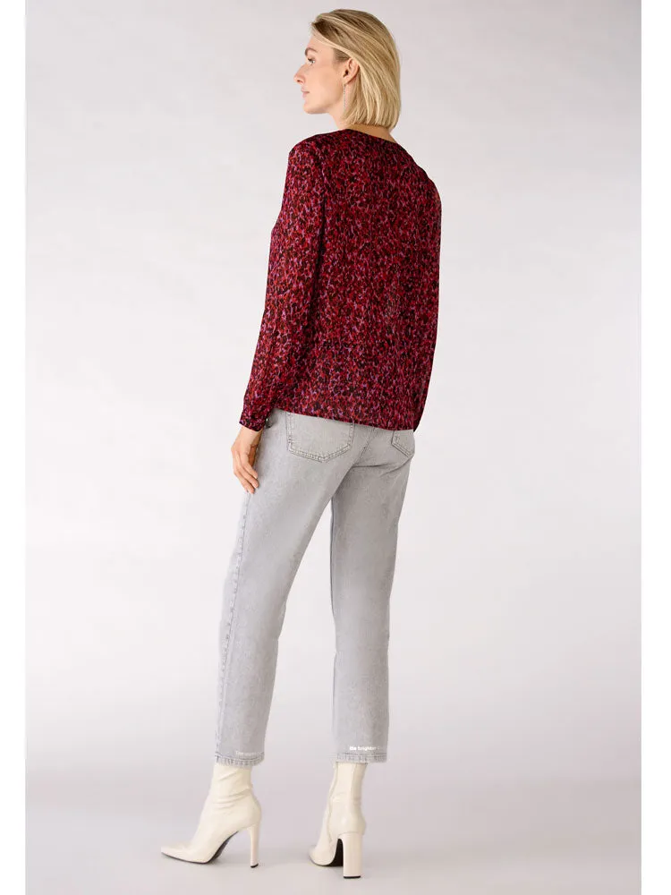 Oui Printed Blouse Pink