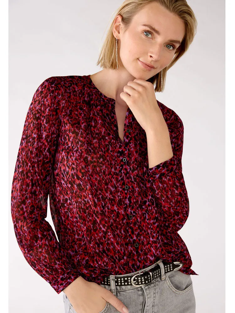 Oui Printed Blouse Pink