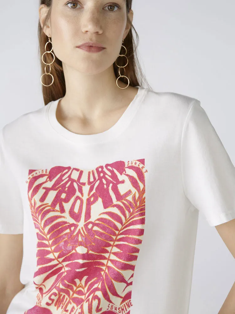 Oui Printed T-Shirt Cloud Dancer