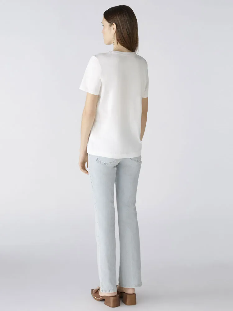 Oui Printed T-Shirt Cloud Dancer