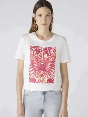 Oui Printed T-Shirt Cloud Dancer