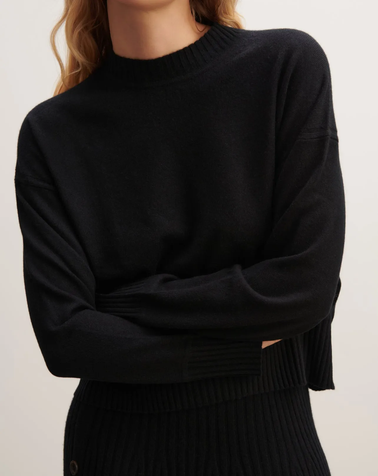 Oversized round neck pullover Eric Bompard