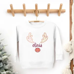 Patchwork Floral Reindeer Kids Sweatshirt