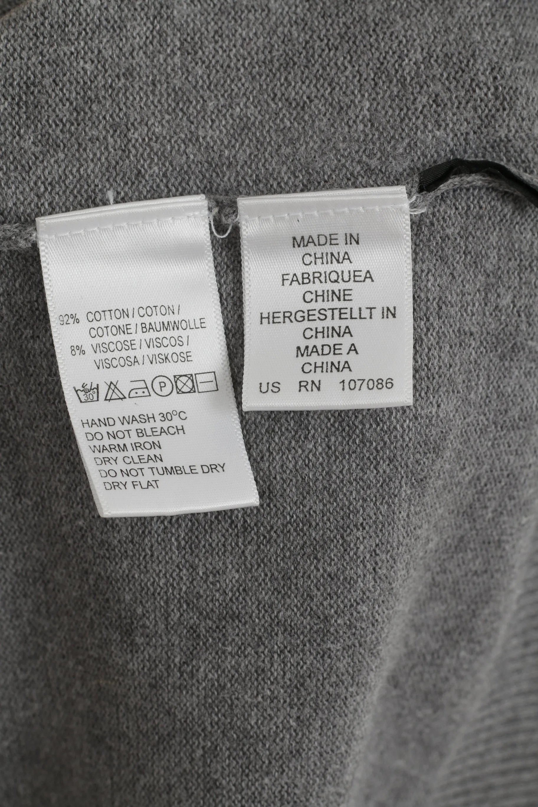Paul Smith Jeans Men M Jumper Grey Cotton V Neck Classic Sweater