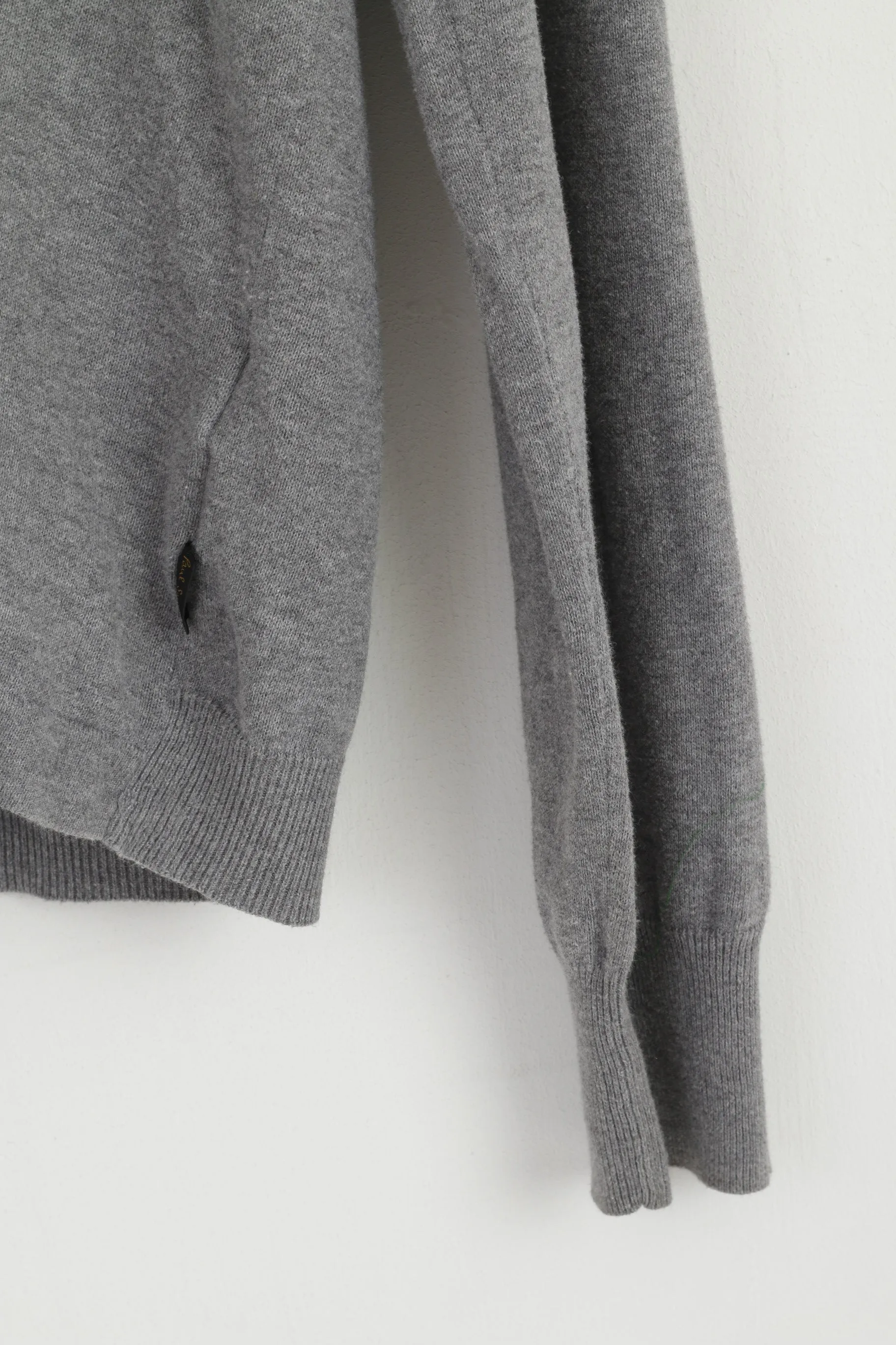 Paul Smith Jeans Men M Jumper Grey Cotton V Neck Classic Sweater