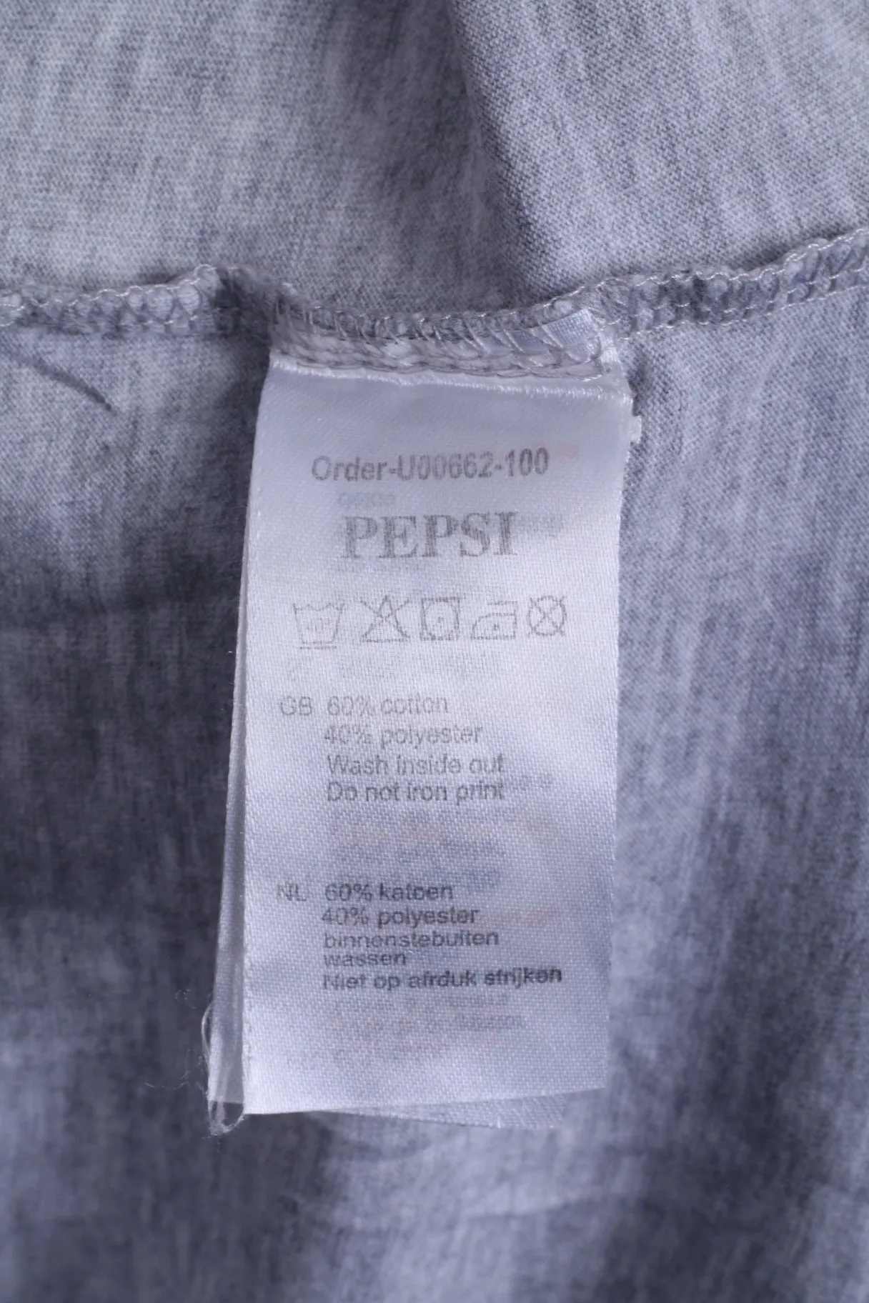 Pepsi Womens L Shirt Cotton Grey Blue Long Sleeve Graphic Stretch Top