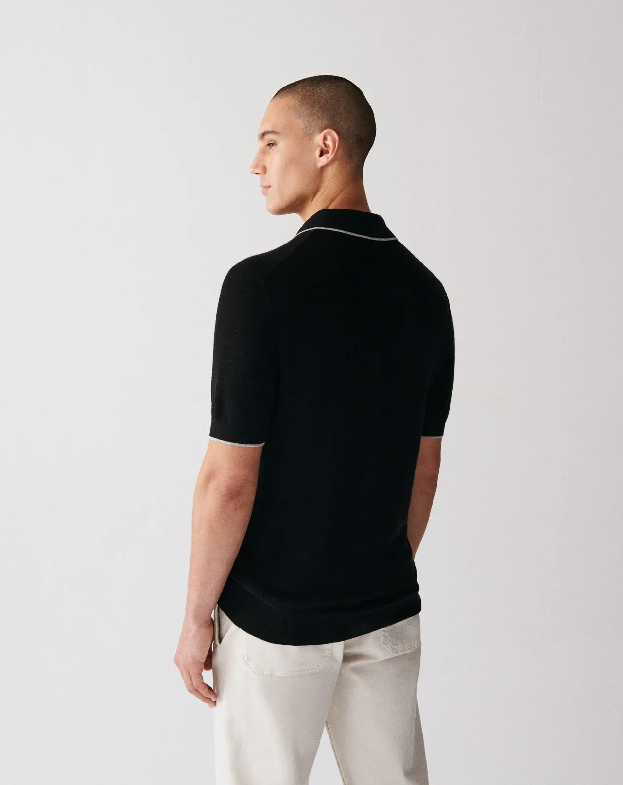 Piqué polo shirt with contrasting trims Eric Bompard
