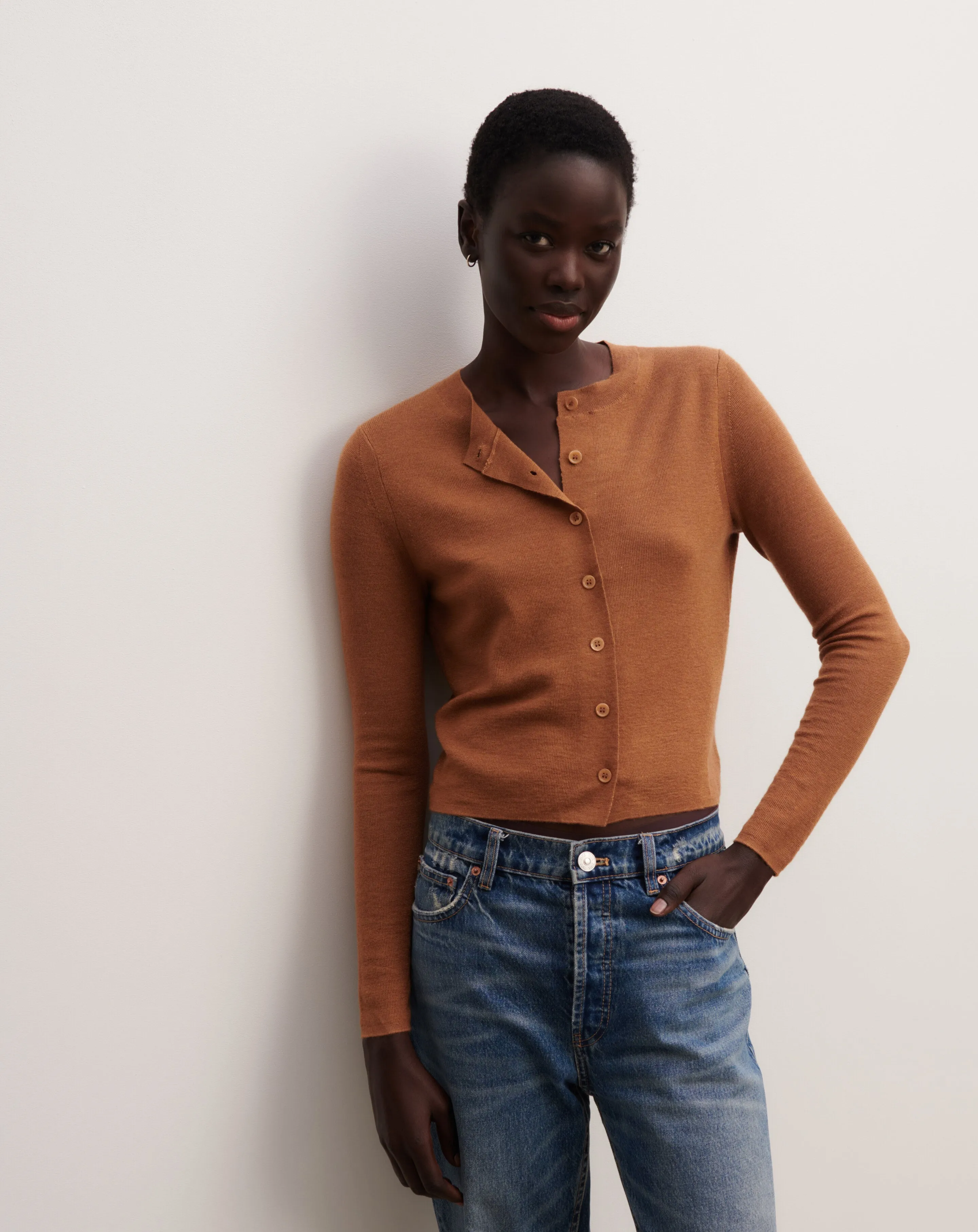 Plain knit cardigan Eric Bompard