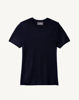 Plain knit round neck pullover Eric Bompard