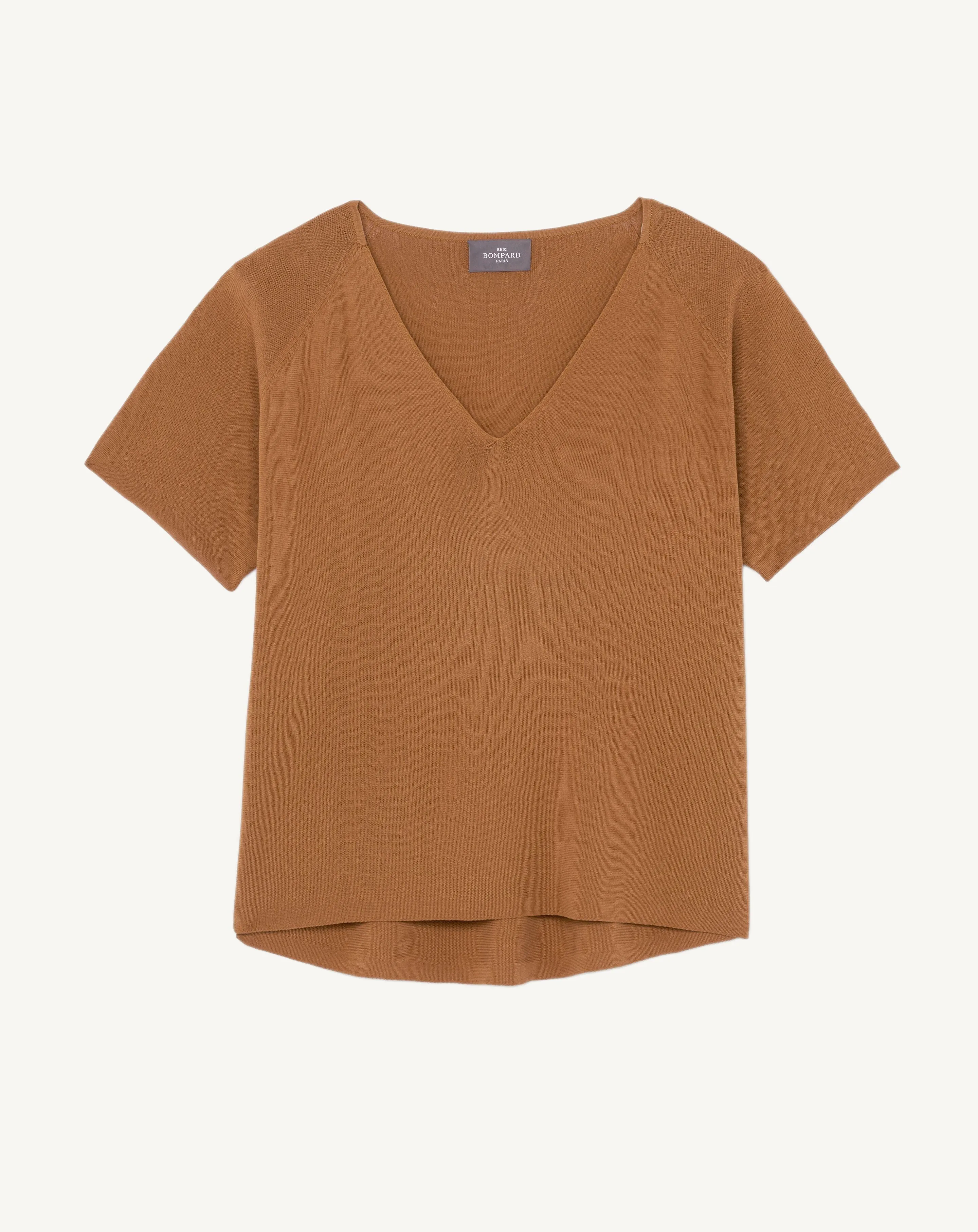 Plain knit V-neck top Eric Bompard