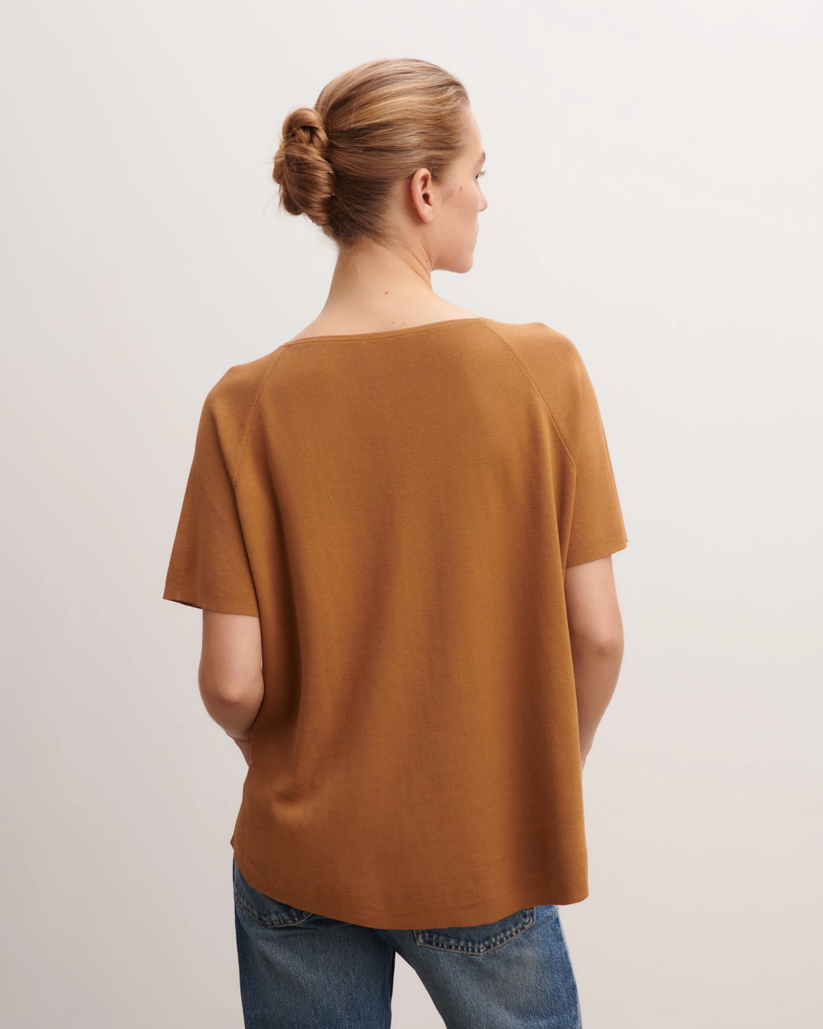 Plain knit V-neck top Eric Bompard