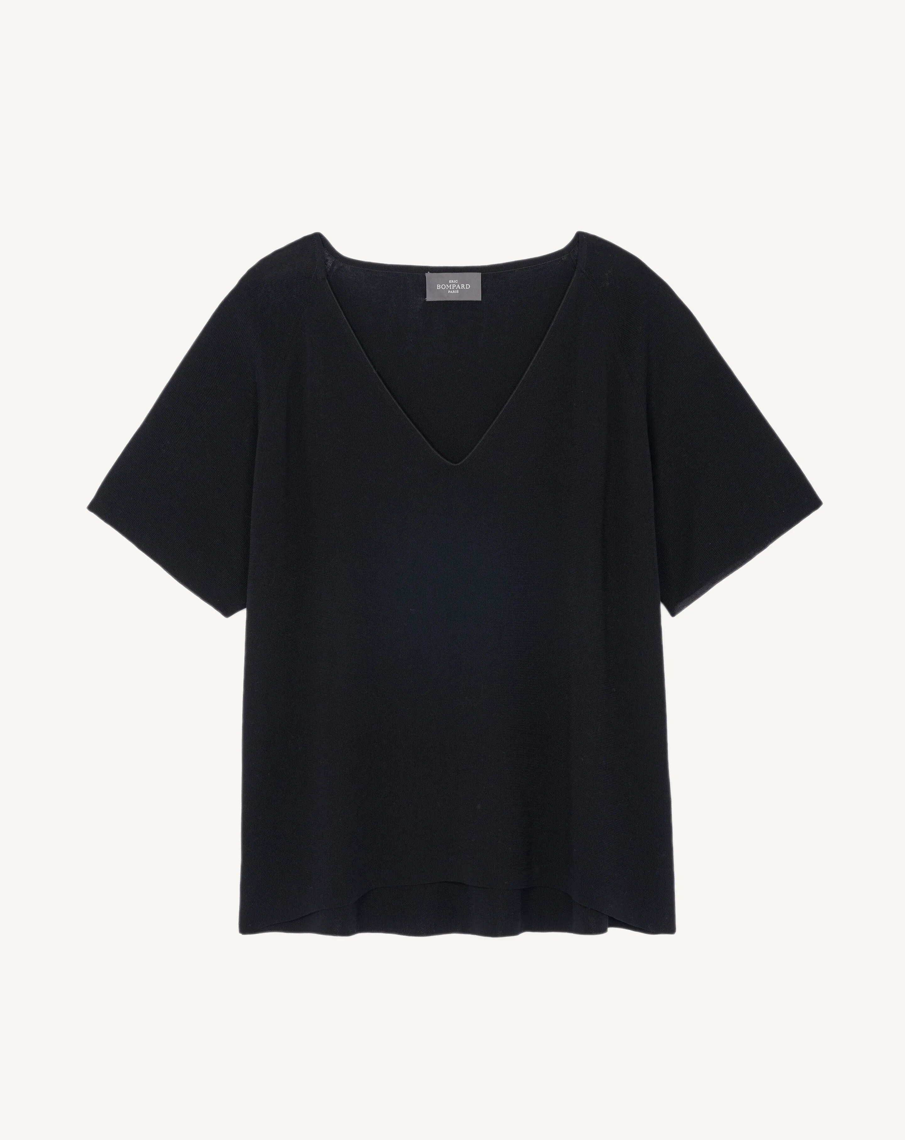 Plain knit V-neck top Eric Bompard